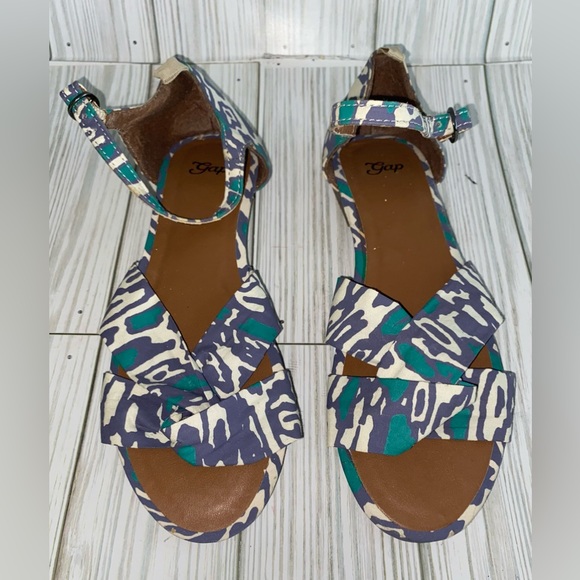 GAP Girls Animal Print Strapy Sandals Size 2 - Picture 2 of 7